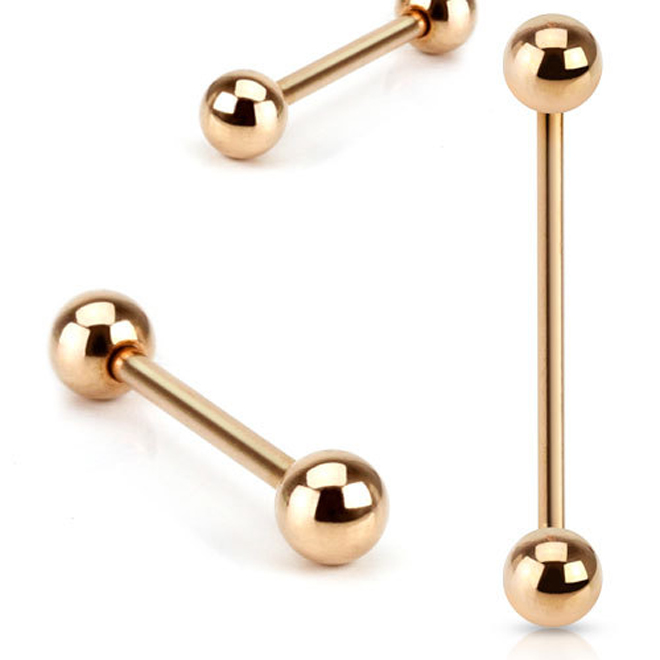 Rose Gold Plated Barbell